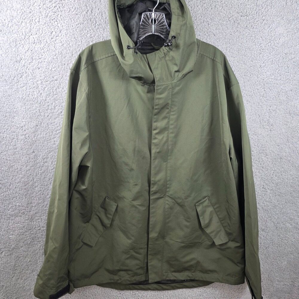 Line Of Trade Portland Men's Green Hooded Rain Jacket Size XL